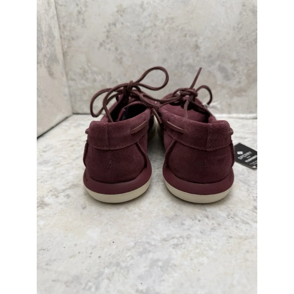 Sperry Plushwave Mens Suede Moc Toe Boat Shoes Burgundy Size 11 Comfort Casual
